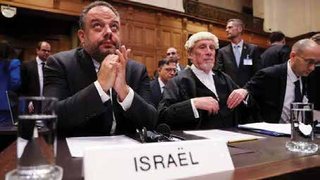 Pictured: Israel at the International Court of Justice at The Hague, Netherlands.