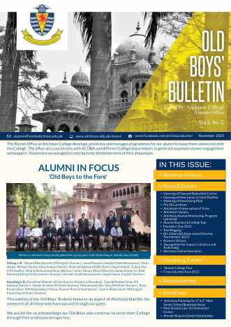 First page of Old Boys' Bulletin, November 2021