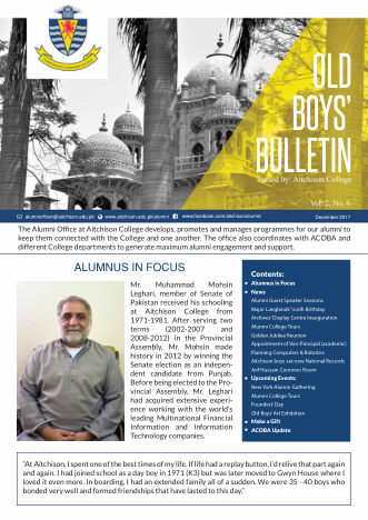 First page of Newsletter (Senior), December 2017