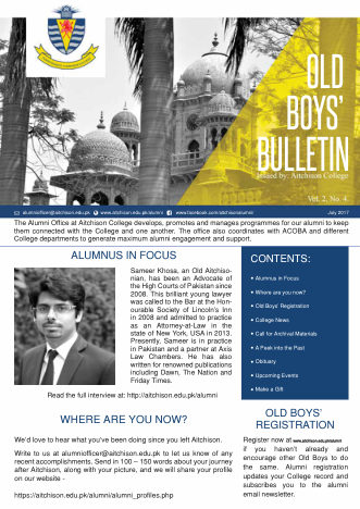 First page of Newsletter (Senior), July 2017