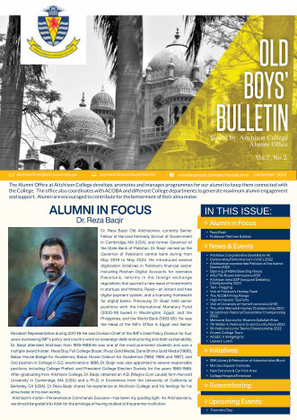 First page of Old Boys' Bulletin, December 2022